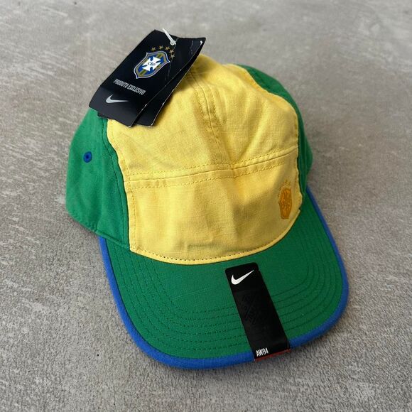 00s Nike Brazil AW84 Adjustable Strapback 5 Panel Hat - Picture 1 of 8